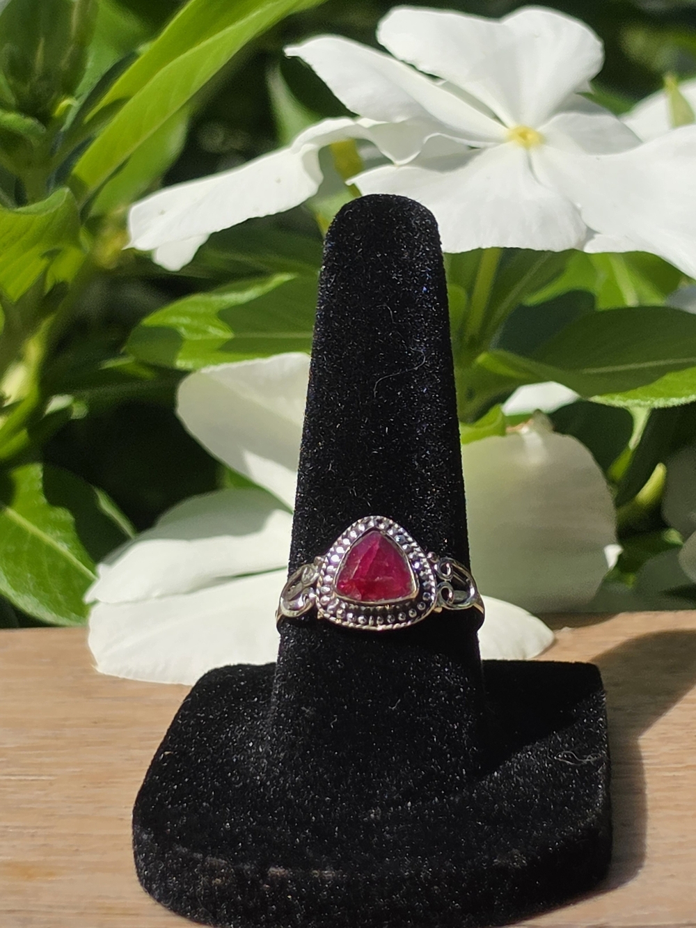 Sterling Silver Ruby Gemstone Ring size 7